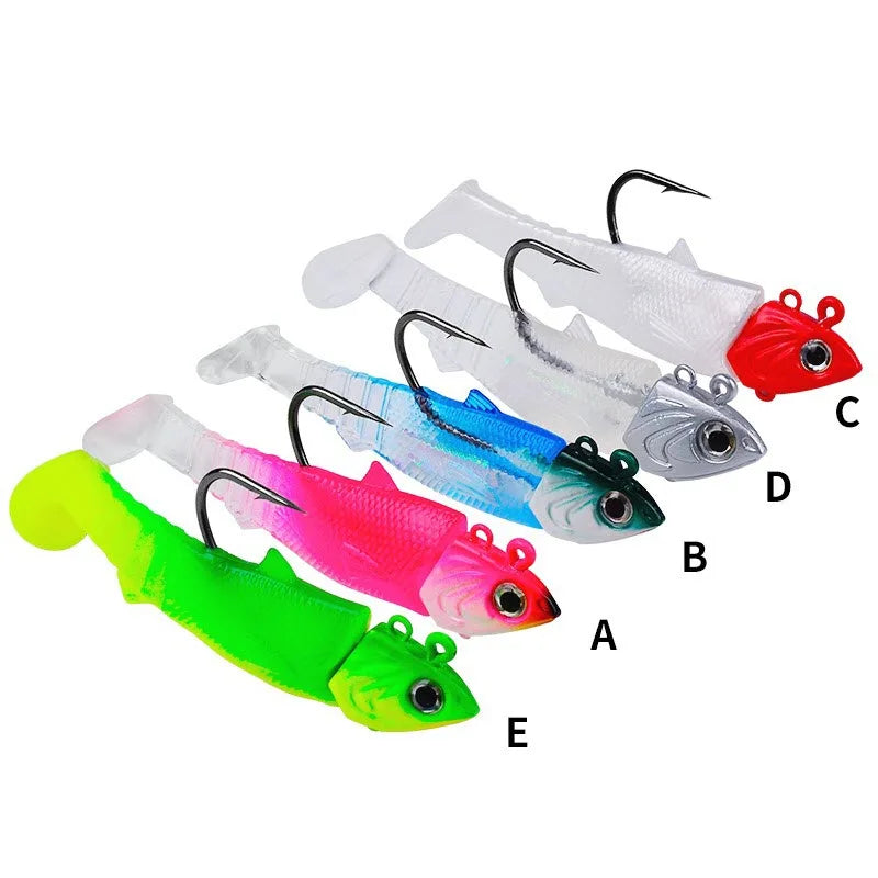 Wholesale Swimbait Jig HOOK Heads T-Tail Soft Bait Lure Bass Swim Bait Jig Head Fishing Hook