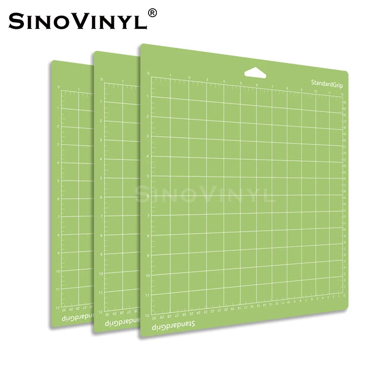 12x12'' Standard Grip Cutting Mat Standard Adhesive Sticky Green Quilting Replacement Cut Mats for DIY Craft Vinyl