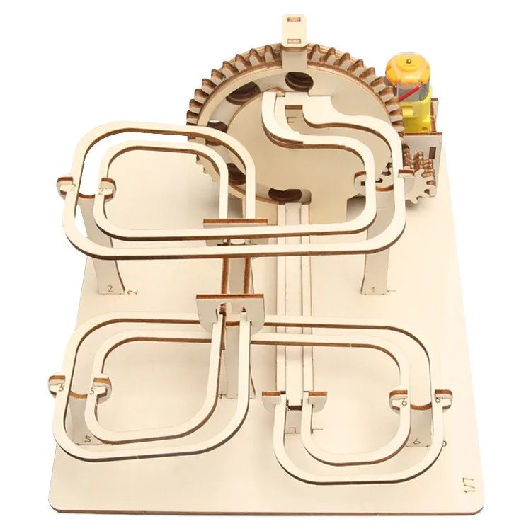 2026 Latest Creative Diy Wooden Mechanical Ball Track 3d Puzzles Kids Toys Scientific Experiment Craft Item