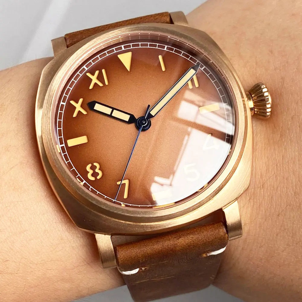 42mm CUSN8 Bronze Case AR Sapphire Glass Luminous Marks NH35 PT5000 Automatic Movement 20ATM Waterproof Men's Watch