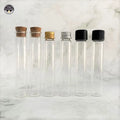 Custom Transparent Glass Tube with Plastic Child Resistant Plastic Screw Lid Glass test Tube with Screw Cap