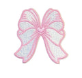 New Hot  Iron on Embroidered Aqua Checkered Heart Bow Knot  Patch for Hat Hoodies Decoration