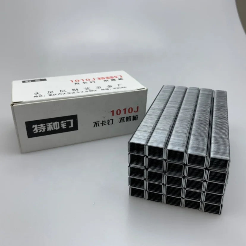 1010J Staples 20Ga 10mm Length 0.83mm Wire Diameter U Shape Metal Upholstery Sofa Pneumatic Gun Nail Galvanized Staples Pin