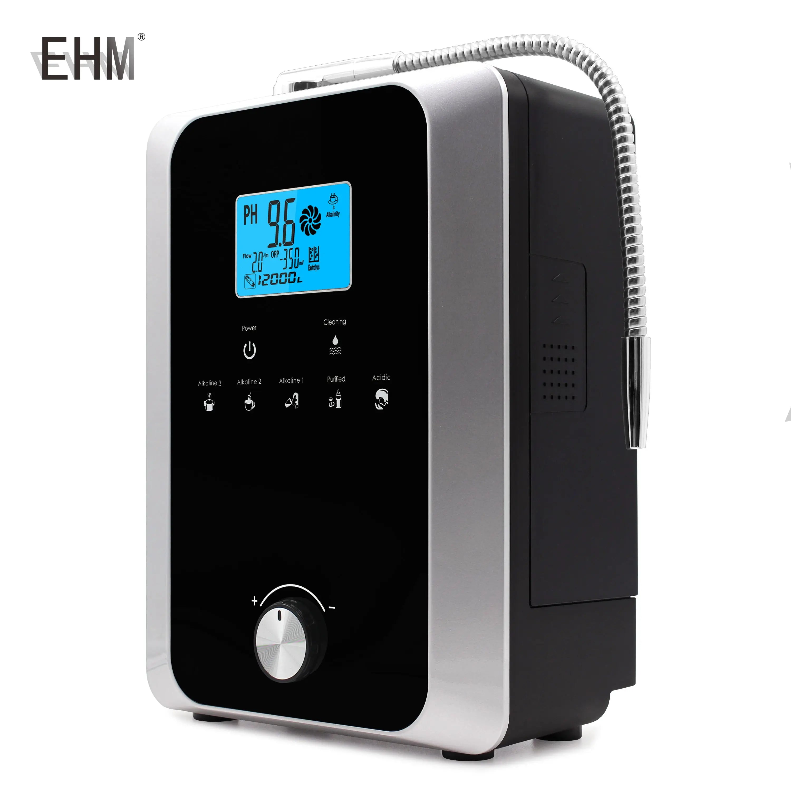 Countertop Alkaline Water Filtration System Produces pH 2.8~11 Alkaline Water 8000 Liters Per Filter with 7 Settings