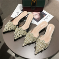 Babuches Femme De Qualite Heel Sandals Big Size 5 CM Heel Shoes Pearl Decoration Sexy Pumps Women Dress Shoes