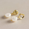 YHE096 925 Sterling Silver Earrings Wholesale Gold Plated Earrings Asymmetric Earrings Baroque Pearl Jewelry for Women