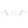 FEROCE New Fashion Solid Square Unisex Low MOQ Designer Optical Eyeglasses Frame Ultralight Rimless Clear Lens Titanium