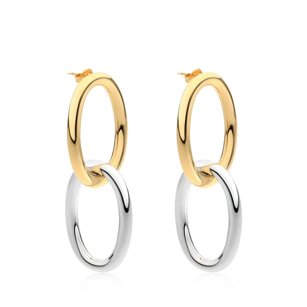 Simple Chain Part Drop Earrings for Women Earings Fashion Jewelry Long Earrings Oorbellen Voor Vrouwen Pendientes Brincos