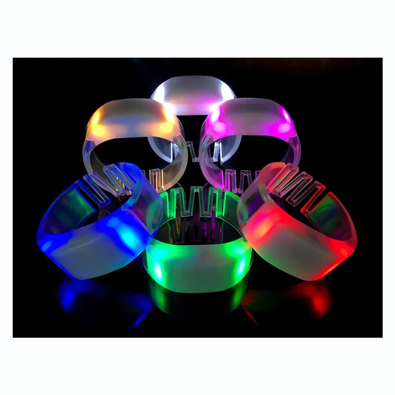 Custom Logo Led Wristbands Concerts Bar Nightclub Wedding Event Party Supplies Dmx Remote Controlled Silicone Led Bracelet