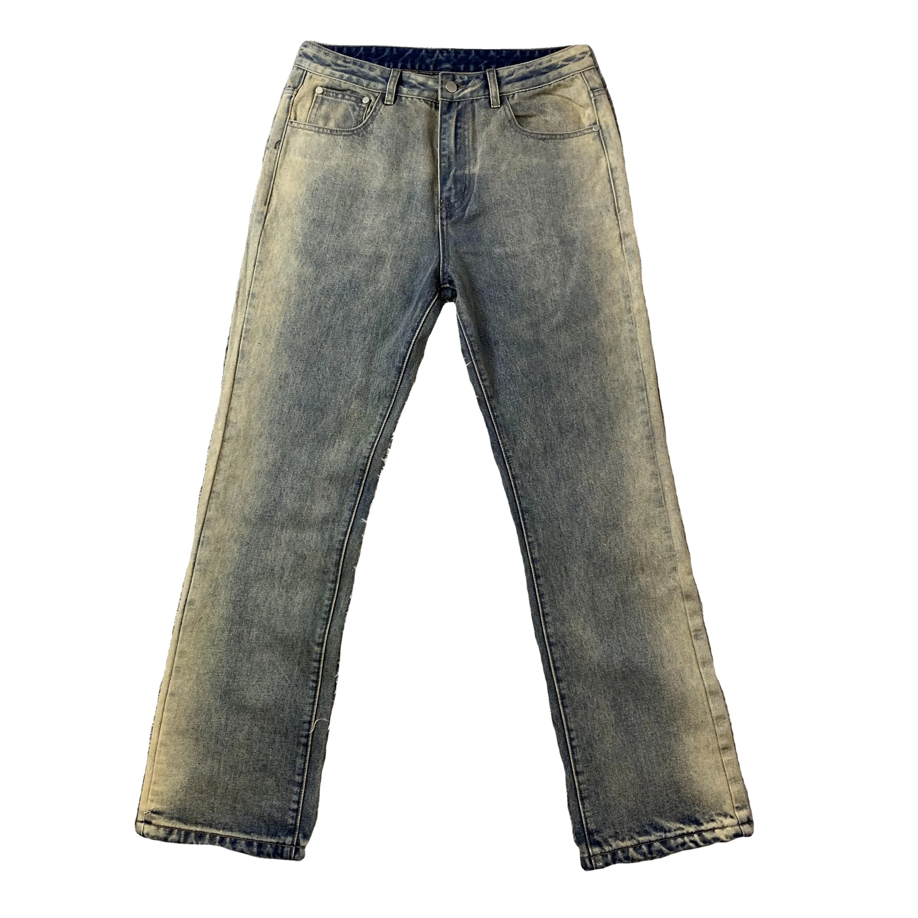 DENIMGUYS Street Style Men's Work Pants Vintage Y2k Washed Denim Pants Custom Men Jeans