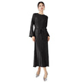 Hot Sale in American UK Europe Country Pure Color Elegant Full Length Pleated Women Dress