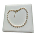 35-50 cm Natural Pearls Choker Necklace With Stainless Steel Pvd 18 Gold Plating Metal Waterproof 7.3-8.3 mm Rice Pearl Durable