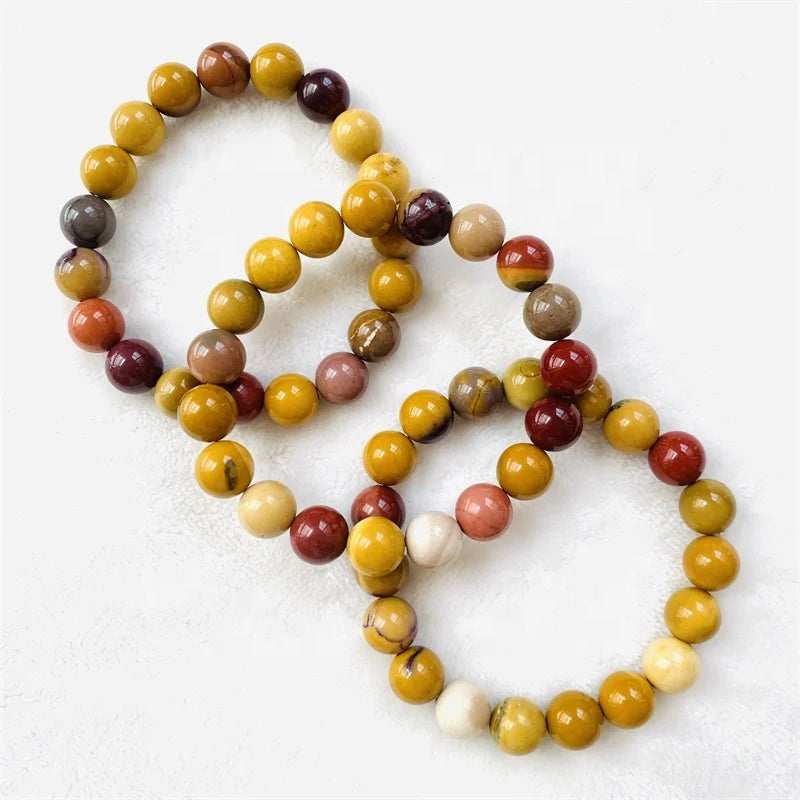 Wholesale Elastic Bracelet Premium Elastic Natural Stone Egg Yolk Stone Bracelet