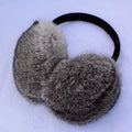 Wholesale Luxury Real Rabbit Fur Earmuffs Fluffy Winter Warm Eco-Friendly High Quality Women's Fashion Christmas Gift