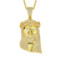 European and American Retro Cross-border Necklace Jesus Head Pendant Micro-inset Zircon 92mm High Pendant Hip Hop Jewelry