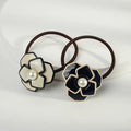 WJia French Camellia Acetic Acid Classic Scrunchie Premium All-over Scrunchie Hair Rope Hair Accessories Head Band with Ponytail