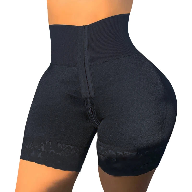 Double Layer 2 Steel Bones Wide Band Tummy Control Open Crotch With Zipper Hip Enhancer Faja Control Panties Plus Size Girdle