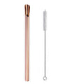 304 Stainless Steel Rose Gold Cold Drink Milk Tea Coffee Stirring Spoons Smoothie Straw Spoon Top Seller 12*215mm