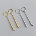 New Trendy 18k Gold 925 Sterling Silver Simple Stick Baseball Bat Hoop Earrings