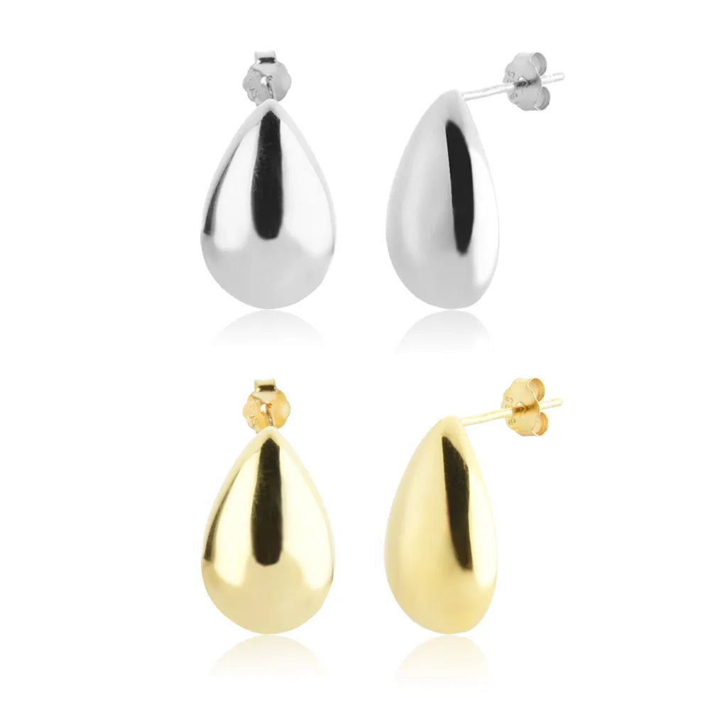 FUAMAY Fashion Aretes Drop Stud Earrings 925 Sterling Silver Water Drop Earrings