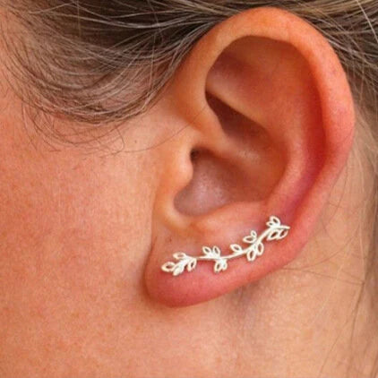 CAOSHI Jewelry 2025 New Long Leaf Natural Beautiful Trendy Earrings Elegant Silver Gold Stud Earrings Leaf