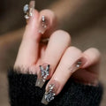Vendors Simple Medium square Coffine Variety Nail Art Charm Decoration Rhinestone butterfly Press on Nails for Girls