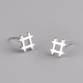 REETI 925 Sterling Silver Geometric Stud Earrings for Women Girls Fashion Jewelry