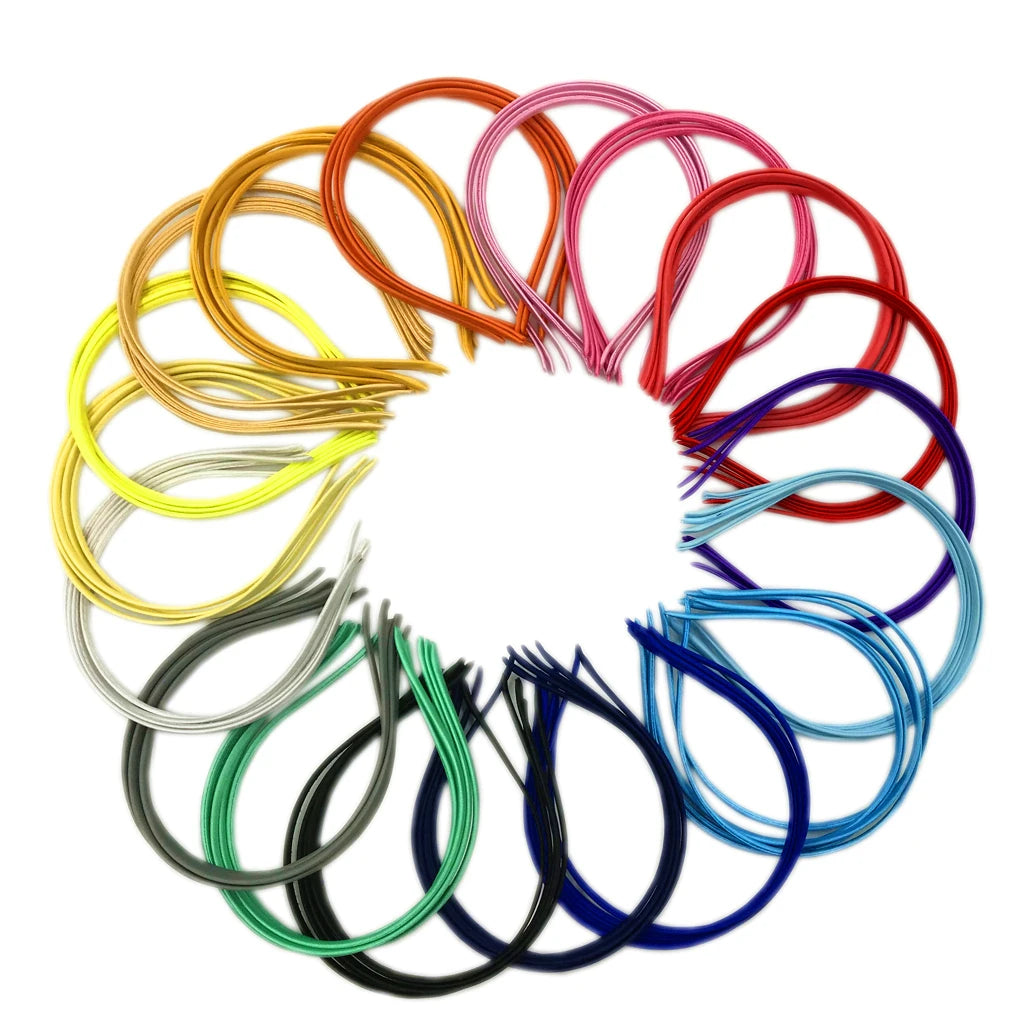 100pcs 20 Colors Fabric Covered Metal Headband Wholesale 5mm DIY Crafts Hairband for Girls Kids Headwear Hair Accessories