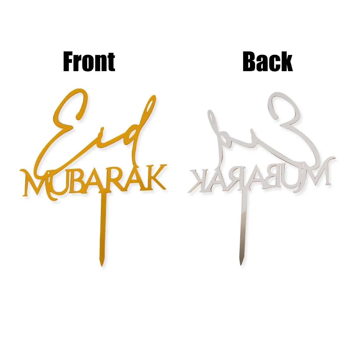 Gold Moon Star Eid Cake Toppers Islamic Eid Party Decorations Muslim Eid Mubarak Acrylic Cake Topper