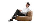 Luxury Modern Design Single Seat PU Leather Bean Bag Chair with Removable Cover Waterproof Indoor Use for Relaxation