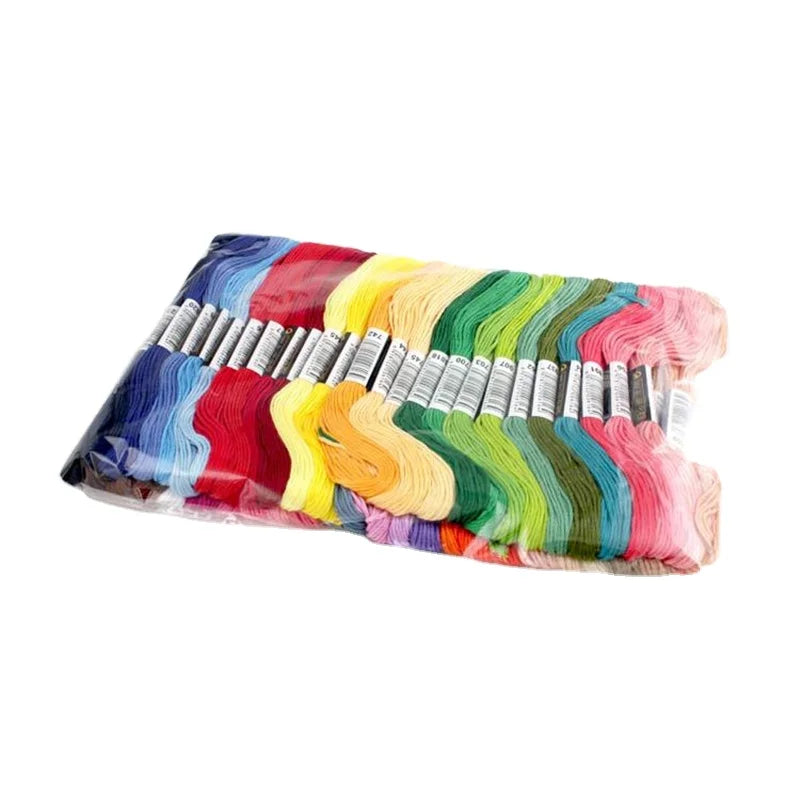 50 Pcs Random Color Embroidery Thread DIY Silk Line Branch Threads Floss Skein Cross Stitch Thread
