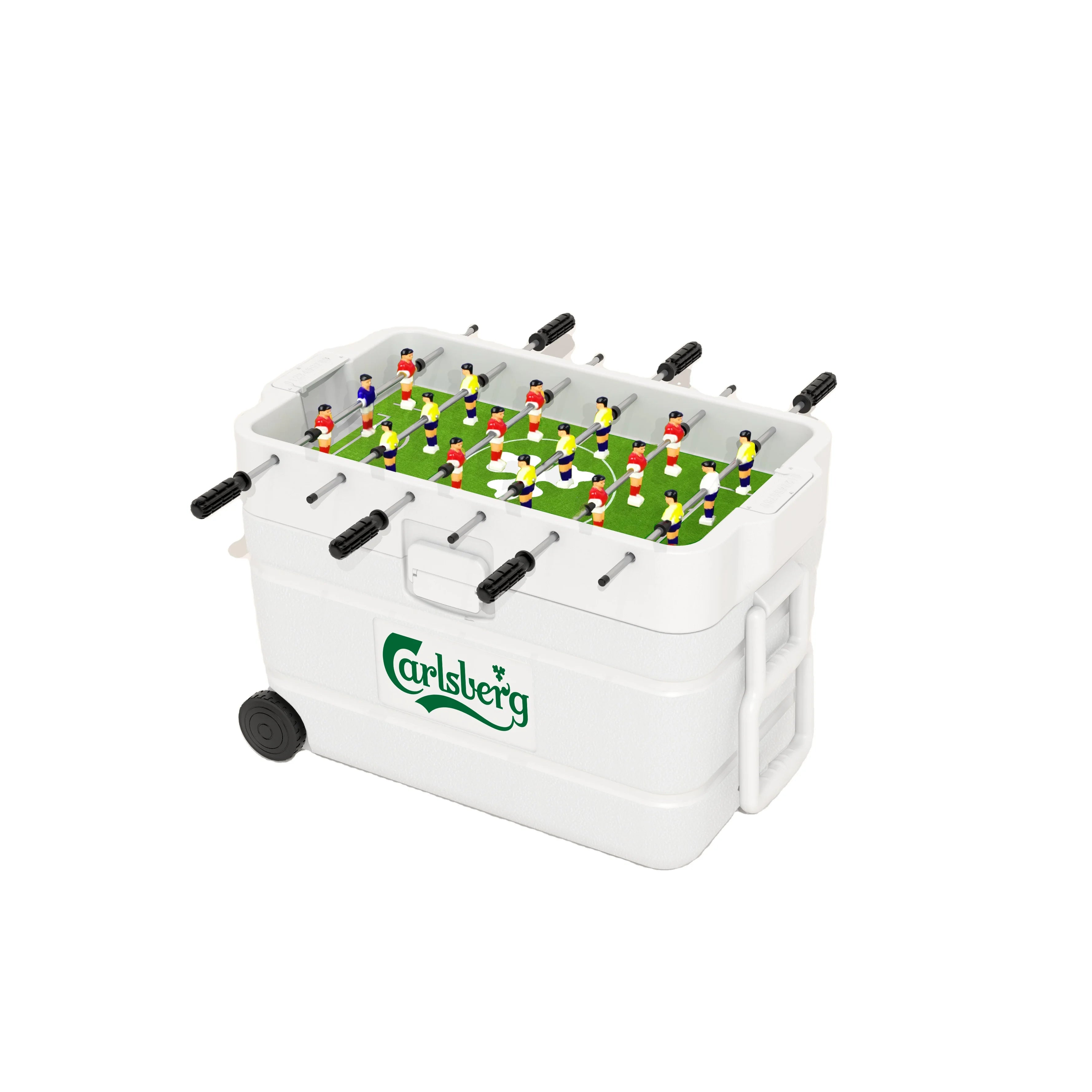 Ice Cooler Box with Foosball Table Game Trolley Cooler Cart for Picnic