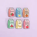 Wholesale Bronze Pin Nice Design Cartoon Badge in Orange Fruit Flavored Milk Cartoon Shape Good Stock for Jewelry Brooch Pin