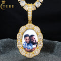 Pass Diamond Tester Moissanite Pendant Necklace Gold Plate 925 Sterling Silver VVS Moissanite Iced Out Custom Photo Pendant