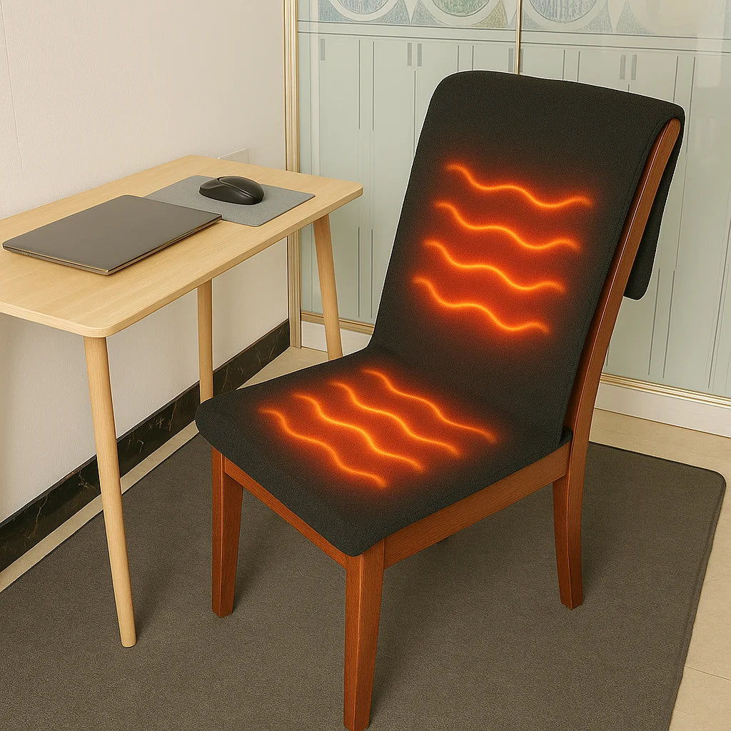 Cozy Warm Winter Comfort Heated Cushion - Electric Seat and Back Warmer Pad for Office and Home Chairs