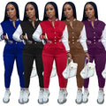 Hot Selling Fashionable Summer Womens Knitted Casual Bomber Jacket Sweatpants Set with Button Breathable Eco-Friendly Skinny Fit