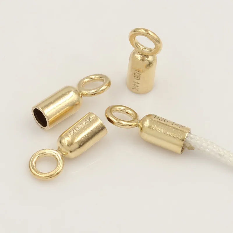 Vintage Rope Chain End Clasps Gold Filled for Necklace Forever Jewelry Making Accessories