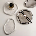 DREA Light Luxury Silver Plated Tray Ceramic Decorative Tray Ornaments for Home Decoration