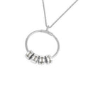 Trendy Link Chain Pendant Necklace with Engraved Name and Birthstone Charm Stainless Steel for Mother's Day