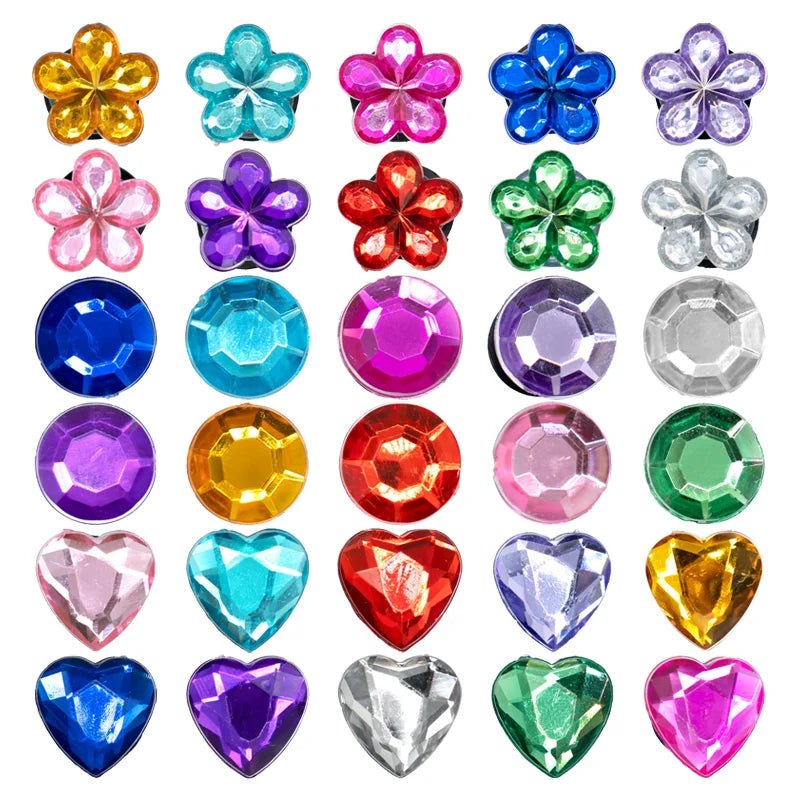 Customized Wholesale Cute Trinket Pvc Diy Clog Sandal Accessories Crystal Shoes Decorations Flower love Diamond Shoe Charms