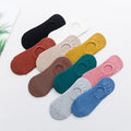 Colorful Girls Toe Socks Cotton Boat Socks Ankle Nonslip Women Socks