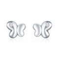 Minimalist 925 Sterling Silver CZ Diamond Mini Cute Butterfly Stud Earrings for Women