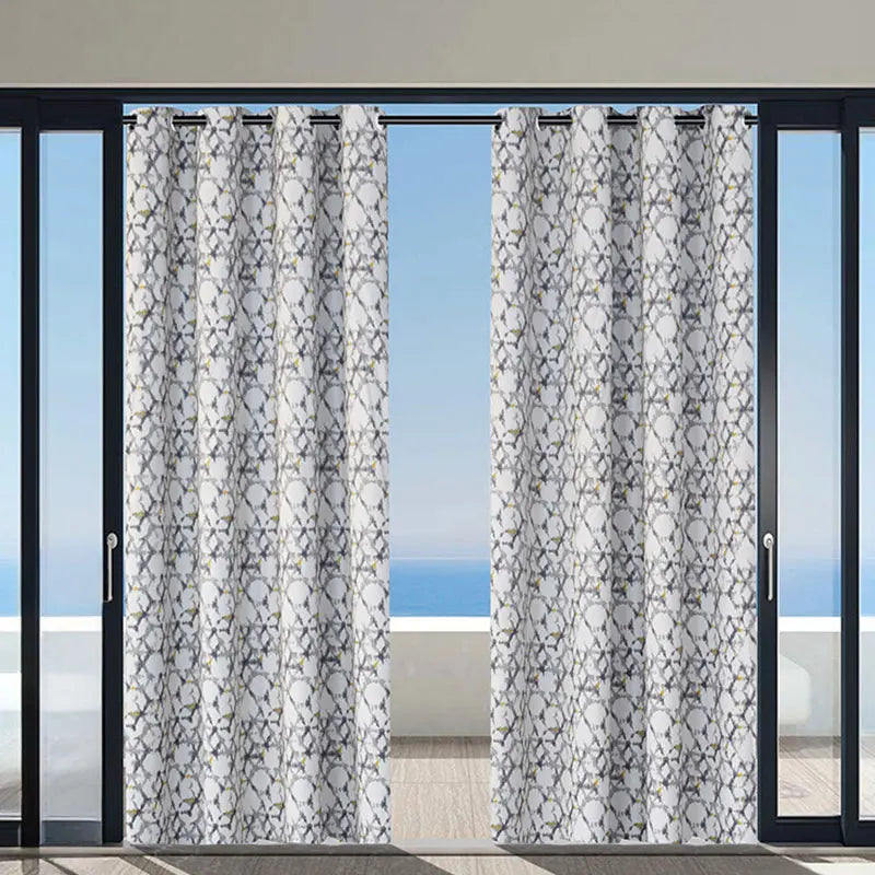 Amity  European  Print Waterproof Curtain 100% Polyester Blackout Insulated Stylish Outdoor Curtain