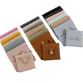 Hot Sale Jewelry Packaging Bag Snap Button Flip Cover Microfiber Jewelry Pouch with Insert Pad