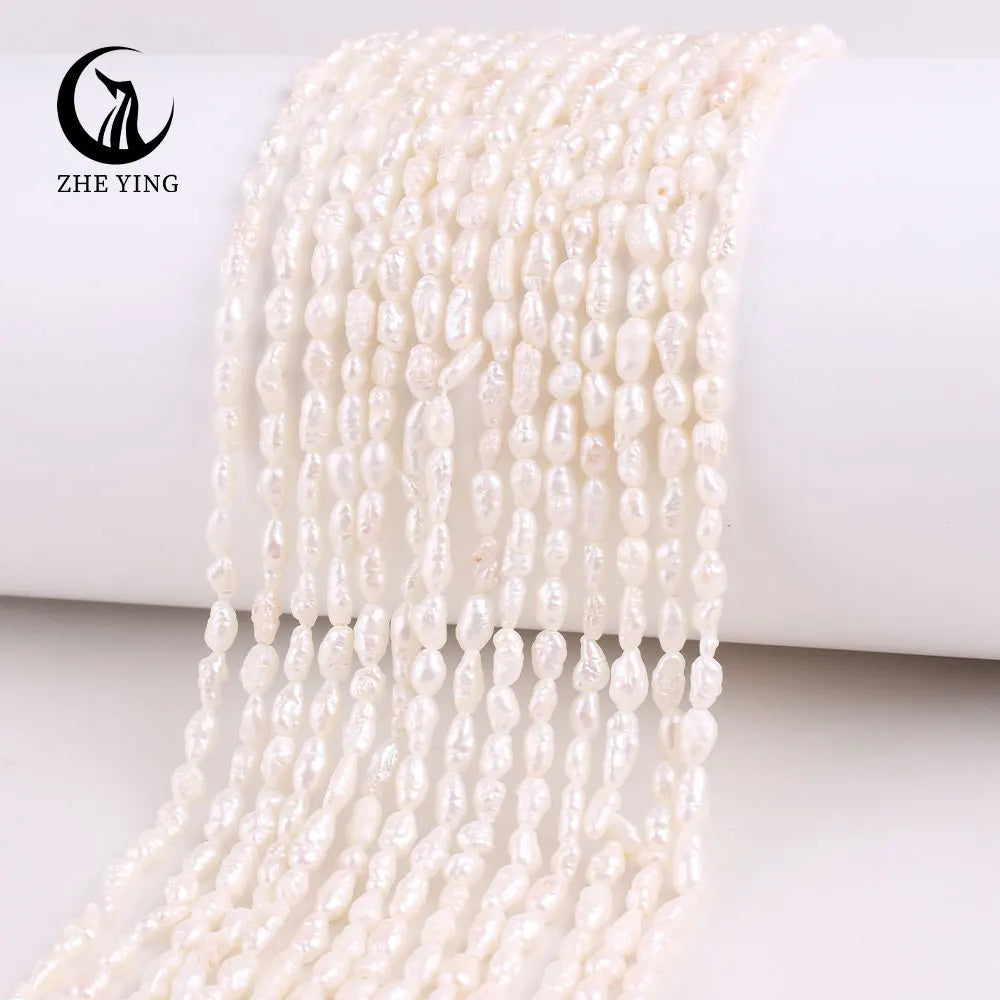 Wholesale 3-3.5mm A+ Rice Shape Cultured Freshwater Pearls Loose Pearls for Jewelry Making Bracelet Necklace Natural Pearl Beads