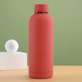 Color Frosted Matte Easy Clean Leakproof 1litre Double Wall Stainless Steel Orange Juice Sports Thermos Small Mouth Water Bottle