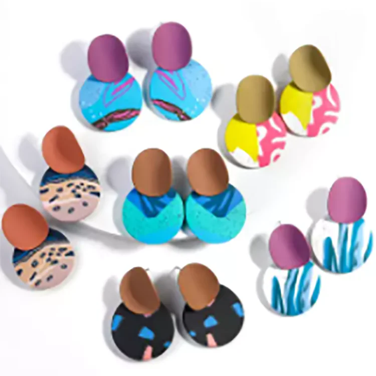 2023 Fashion Jewelry Trendy Pendant Polymer Clay Drop Earrings Cute Dangle Earring for Women