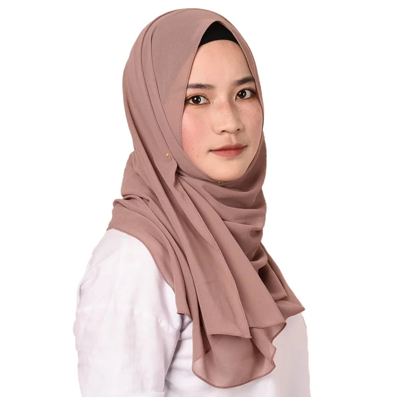 Wholesale  New Design 70*180cm Bubble Chiffon Hijab Fashion Plain Color Head Scarf Turban Muslim for Woman Shawl Hijab