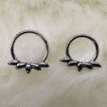 Wholesale Custom G23 Titanium 16G Flower Crown Nose Rings Hinged Segment Ring Tragus Septum Clicker Piercing Jewelry