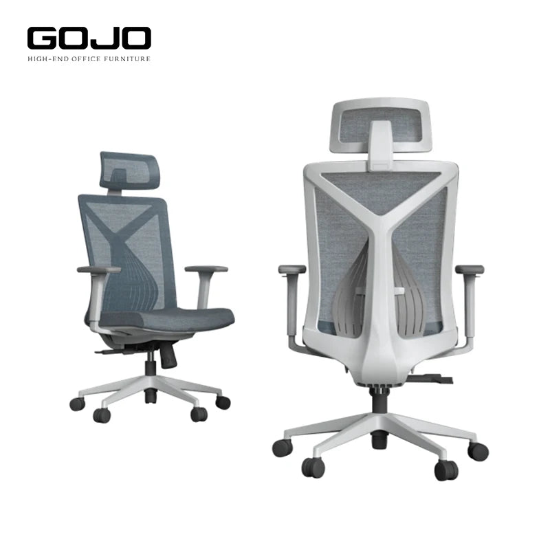 Ergonomic Modern Office Mesh Chair with Adjustable Headrest Creative Design Nylon Material Used Sillas De Oficina with MetalBase